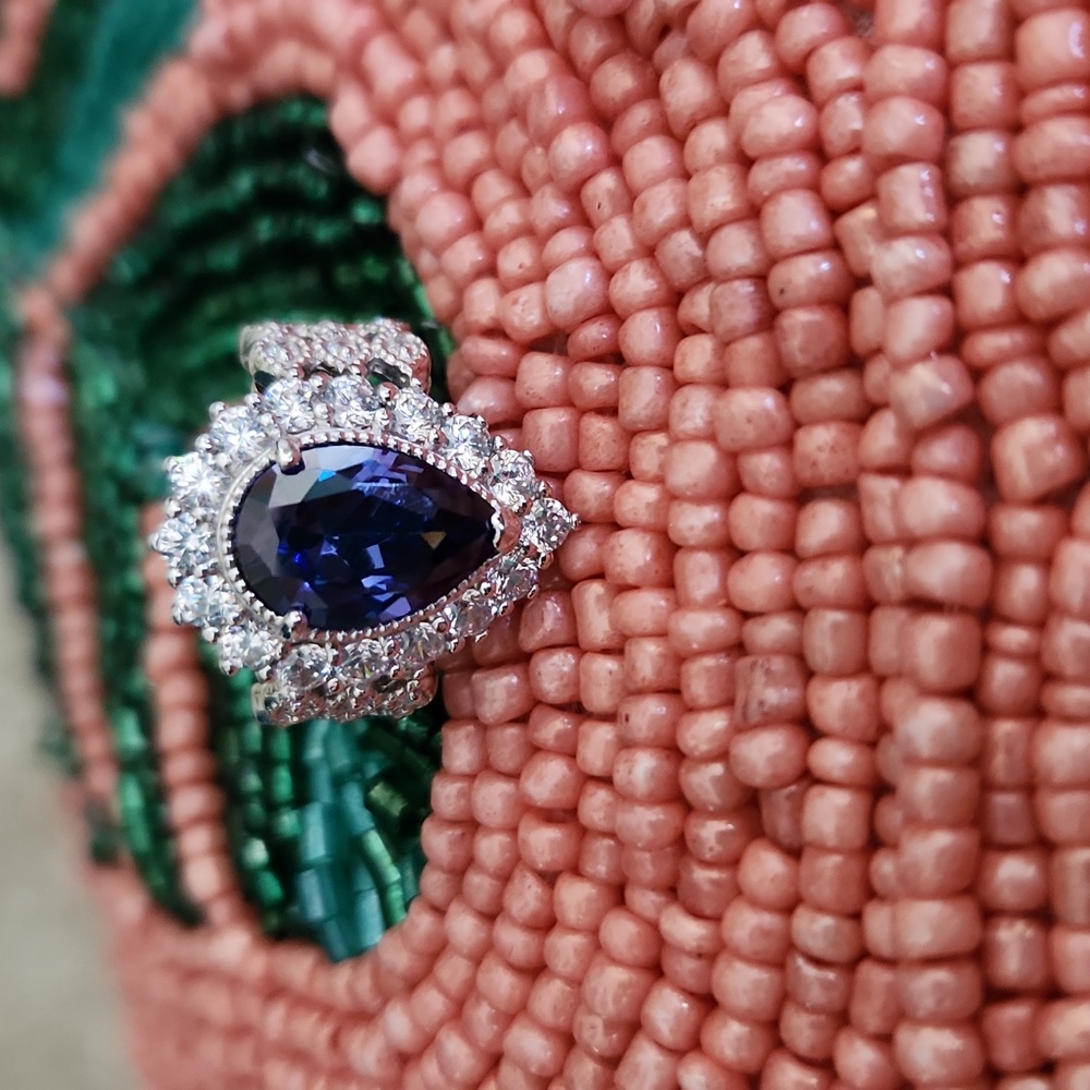 Lab created tanzanite ring